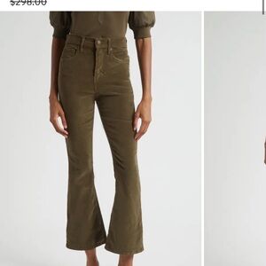 Veronica Beard Carson High Waist Ankle Flare Leg Corduroy Pants